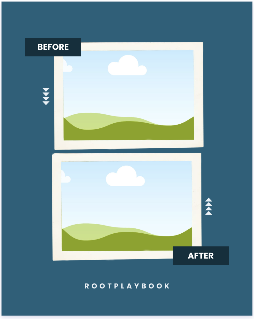 Stacked before / after template preview