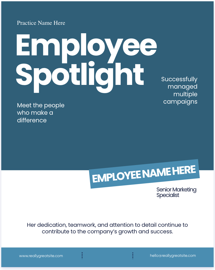 Bold employee spotlight template preview