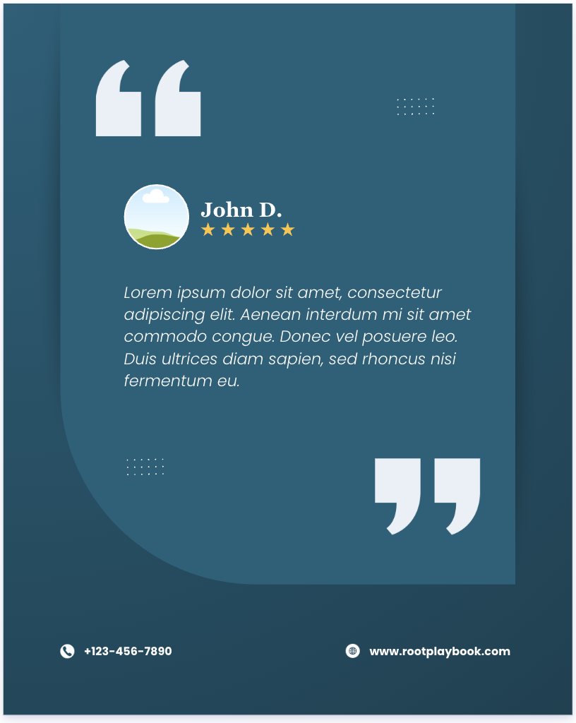 Five-star quote card template preview